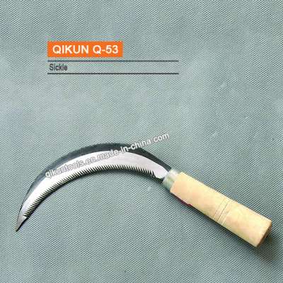 Q-53 Wooden Handle Sickle with Tooth